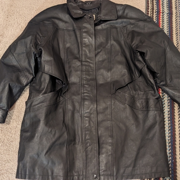 MENS SIZE 2XL Authentic WILSONS  Black Leather JACKET MAKE OFFER - Picture 2 of 4